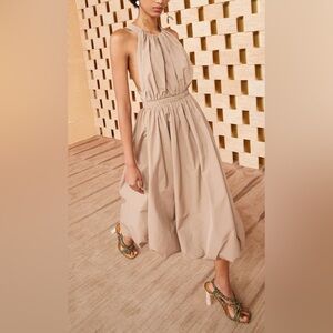 NEW Ulla Johnson Leyna‎ Dress Pebble Bubble Hem Dress Size 6 Structured Neutral